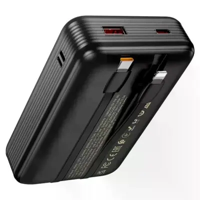 Универсальная мобильная батарея Повербанк Hoco Q37 Graceful 22.5W + PD20W 20000mAh Черный Универсальная мобильная батарея Повербанк Hoco Q37 Graceful 22.5W + PD20W 20000mAh Черный