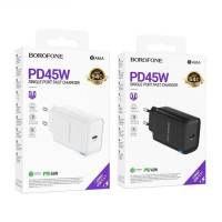 Мережевий зарядний пристрій Borofone BA86A PD 45W 1USB-C White, Білий