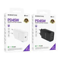 Сетевое зарядное устройство Borofone BA86A PD 45W 1USB-C White, Белый Сетевое зарядное устройство Borofone BA86A PD 45W 1USB-C White, Белый