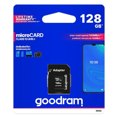Карта памяти Micro SD 128Gb Goodram (UHS-1) Class 10 +Адаптер