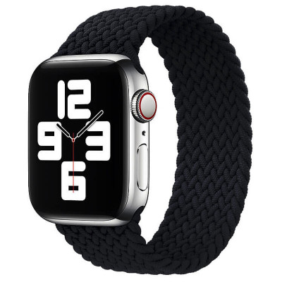 Ремінець Apple Watch 38мм Braided Solo Чорний 125мм