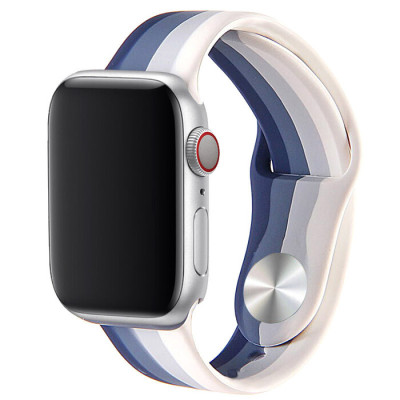 Ремінець Apple Watch 38мм Силікон Art Синій/Сірий
