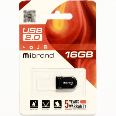 Флеш пам\'ять USB 16Gb Mibrand Scorpio USB 2.0 Black, Чорний