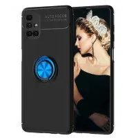 Чехол накладка Color Ring Samsung M515 (M51) Черная/Синяя