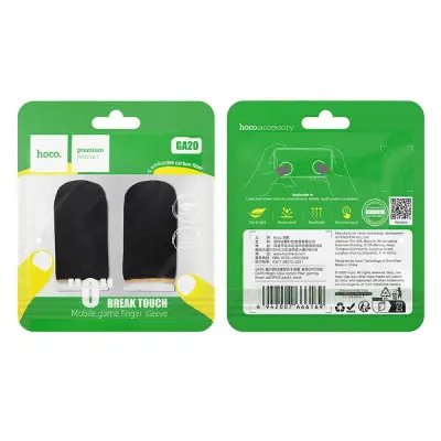 Напальчники ігрові Hoco GM4 Mobile Gaming Finger Sleeve - Black / Silver, Чорний / Срібний