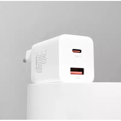 Мережевий зарядний пристрій Baseus Super Si Pro 30W PD Білий
