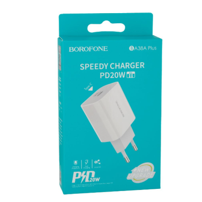 Сетевое зарядное устройство Borofone BA38A PD/20W/QC3.0 Белый