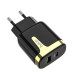 Мережевий зарядний пристрій Hoco C79A 18W + Кабель Type-C to Lightning Black, Чорний