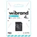 Карта памяти Micro SD 4Gb Wibrand Class 4 + Адаптер