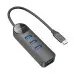 USB хаб Borofone DH5 Type-C 4in1 Black, Черный