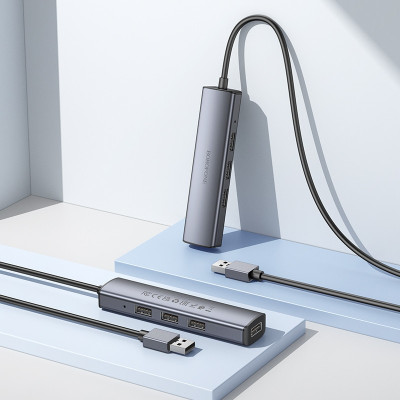 USB хаб Borofone DH12 4in1 Сірий USB хаб Borofone DH12 4in1 Сірий