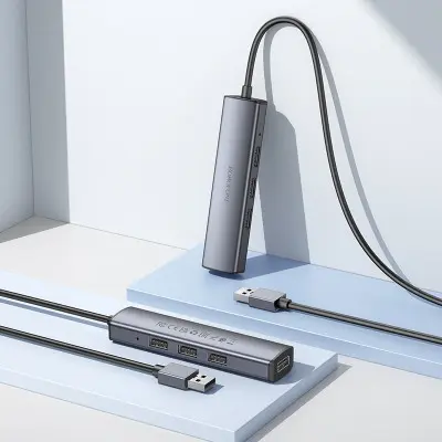USB хаб Borofone DH12 4in1 Сірий