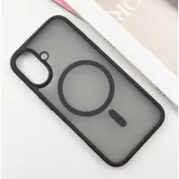 Чехол накладка Metal Buttons with MagSafe Colorful iPhone 16e Черная