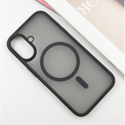 Чохол накладка Metal Buttons with MagSafe Colorful iPhone 16e Чорна
