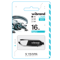 Флеш пам'ять USB 16Gb Wibrand Aligator USB 2.0 Black, Чорний