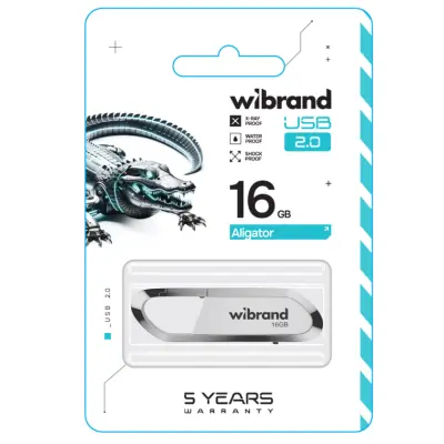 Флеш память USB 16Gb Wibrand Aligator USB 2.0 Белая