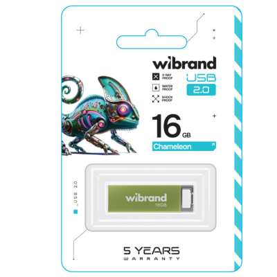 Флеш пам'ять USB 16Gb Wibrand Chameleon USB 2.0 Зелена