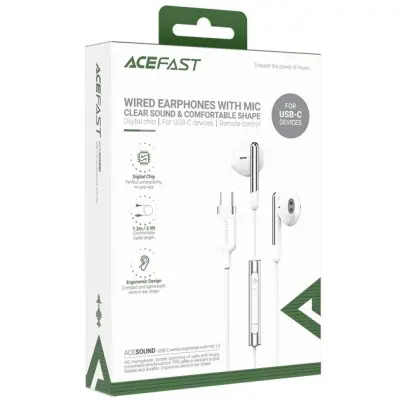 HF Навушники Acefast Type-C L3 Білі HF Навушники Acefast Type-C L3 Білі