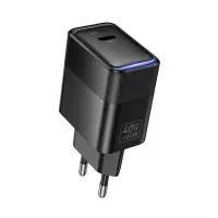 Сетевое зарядное устройство МЗП Hoco CS113A PD 40W + Type-C to Type-C Black, Черный