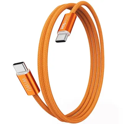 Кабель Wiwu Essen 240W Type-C to Type-C 1.5м Помаранчевий C101