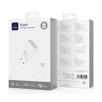 Мережевий зарядний пристрій Wiwu Essen USB-C 45W + Кабель Type-C to Type-C White, Білий