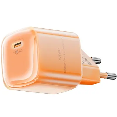 Мережевий зарядний пристрій Wiwu Jelly GaN USB-C 60W Orange, Помаранчевий