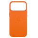 Чохол Накладка Leather Case with MagSafe iPhone 17 Pro Помаранчева (AAA Animation)