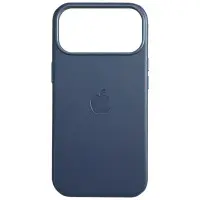 Чехол Накладка Leather Case with MagSafe iPhone 17 Pro Синяя (AAA Animation)