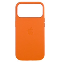 Чохол Накладка Leather Case with MagSafe iPhone 17 Pro Max Помаранчева (AAA Animation)