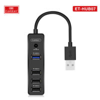 USB хаб Earldoom ET-HUB07 Black, Чёрный