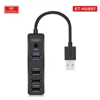 USB хаб Earldoom ET-HUB07 Black, Чорний