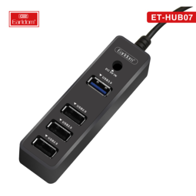 USB хаб Earldoom ET-HUB07 Black, Чёрный