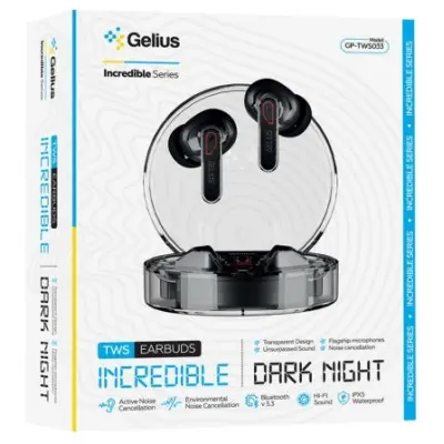 Беспроводные наушники Gelius Incredible GP-TWS033 Black, Чёрные