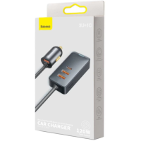 Автомобільний зарядний пристрій Baseus Share PPS 3USB+1USB-C with Cigarette Lighter 120w Сірий