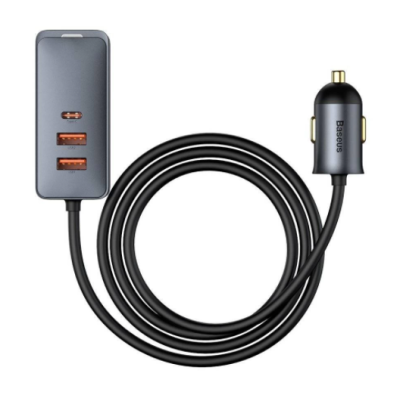 Автомобільний зарядний пристрій Baseus Share PPS 3USB+1USB-C with Cigarette Lighter 120w Сірий Автомобільний зарядний пристрій Baseus Share PPS 3USB+1USB-C with Cigarette Lighter 120w Сірий