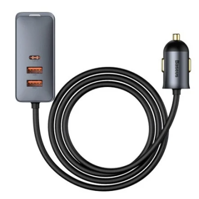 Автомобільний зарядний пристрій Baseus Share PPS 2USB+2USB-C with Cigarette Lighter 120w Grey, Сірий