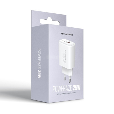 Мережевий зарядний пристрій Armorstandart Poweraze 25W USB-C+USB-A Білий Мережевий зарядний пристрій Armorstandart Poweraze 25W USB-C+USB-A Білий