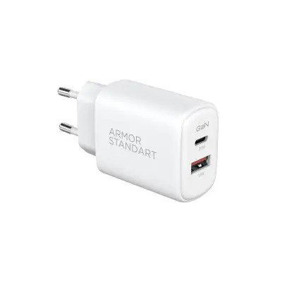 Мережевий зарядний пристрій Armorstandart Poweraze 20W USB-C+USB-A Білий