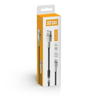 Кабель дата Colorway USB Type A - Lightning 1м Чорний