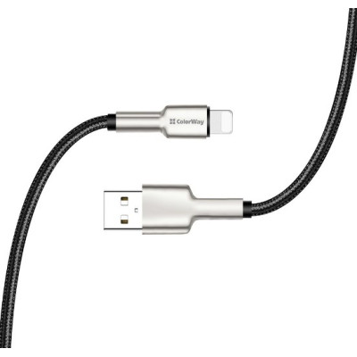 Кабель дата Colorway USB Type A - Lightning 1м Чорний