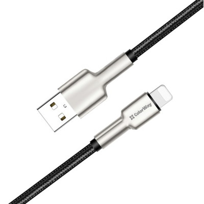 Кабель дата Colorway USB Type A - Lightning 1м Чорний