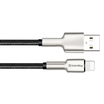 Кабель дата Colorway USB Type A - Lightning 1м Чёрный Кабель дата Colorway USB Type A - Lightning 1м Чёрный