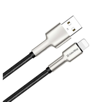 Кабель дата Colorway USB Type A - Lightning 1м Чорний