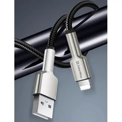 Кабель дата Colorway USB Type A - Lightning 1м Чёрный Кабель дата Colorway USB Type A - Lightning 1м Чёрный