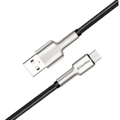 Кабель дата Colorway microUSB 1м Чёрный