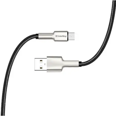 Кабель дата Colorway microUSB 1м Чёрный