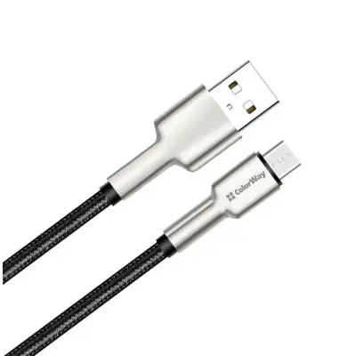 Кабель дата Colorway microUSB 1м Чёрный