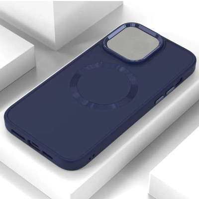 Чехол накладка Bonbon Metal MagSafe iPhone 11 Темно-синяя