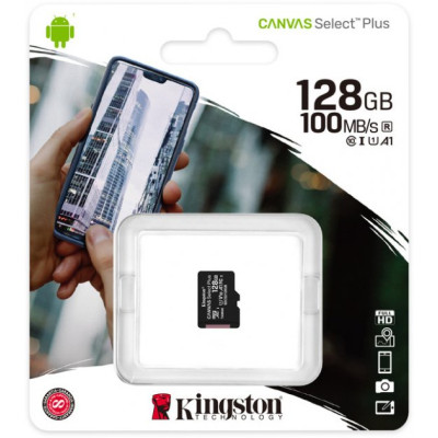 Карта памяти Micro SD 128Gb Kingston Canvas (UHS-1) (R-100Mb/s)