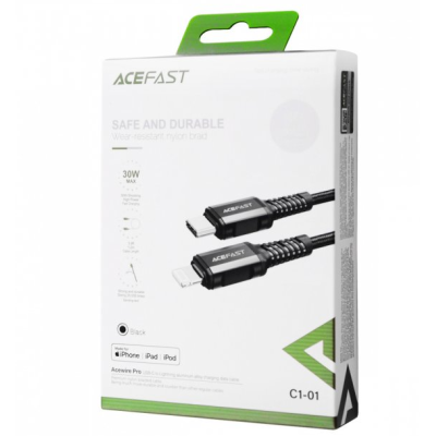 Кабель дата ACEFAST C1-01 Type-C to Lightning 1.2м Чёрный